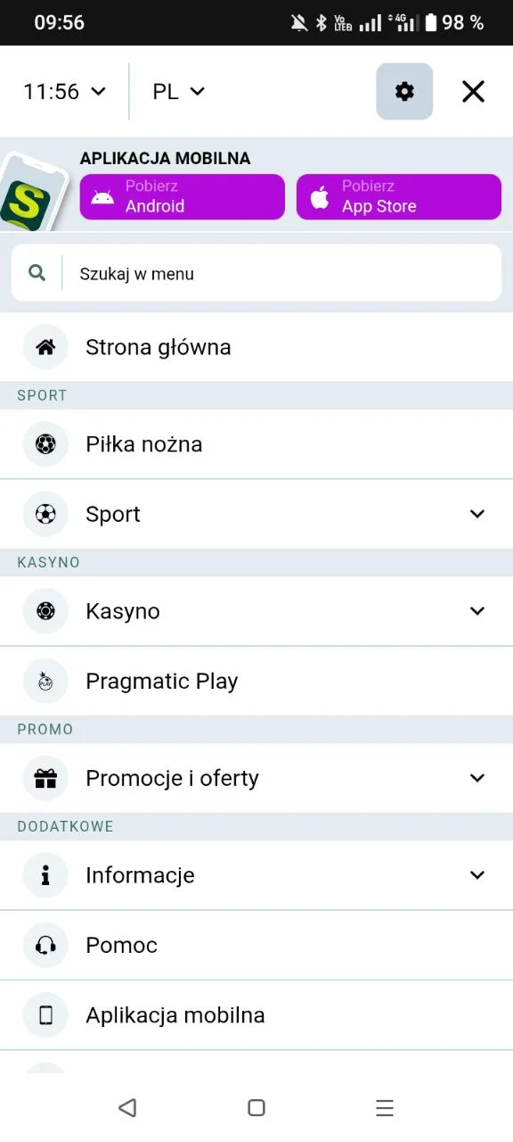 Pobieranie aplikacji SpinBetter na telefon